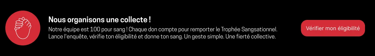 Bannière intranet sombre : « Nous organisons une collecte ! »