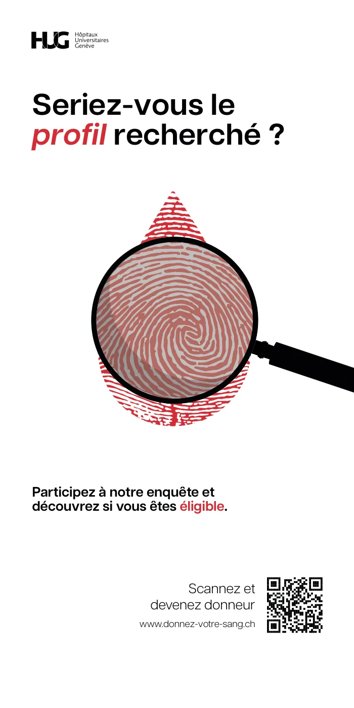 Roll-up de la campagne avec la loupe sur l’empreinte digitale