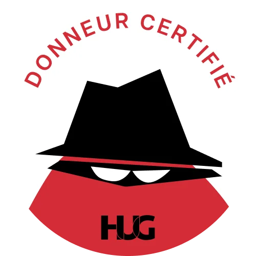 Sticker rond « Donneur certifié » avec le chapeau d’inspecteur